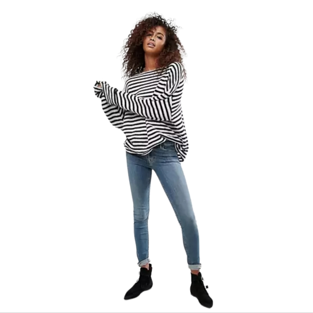 All Saints Indigo Wash Mid Rise Skinny Jeans